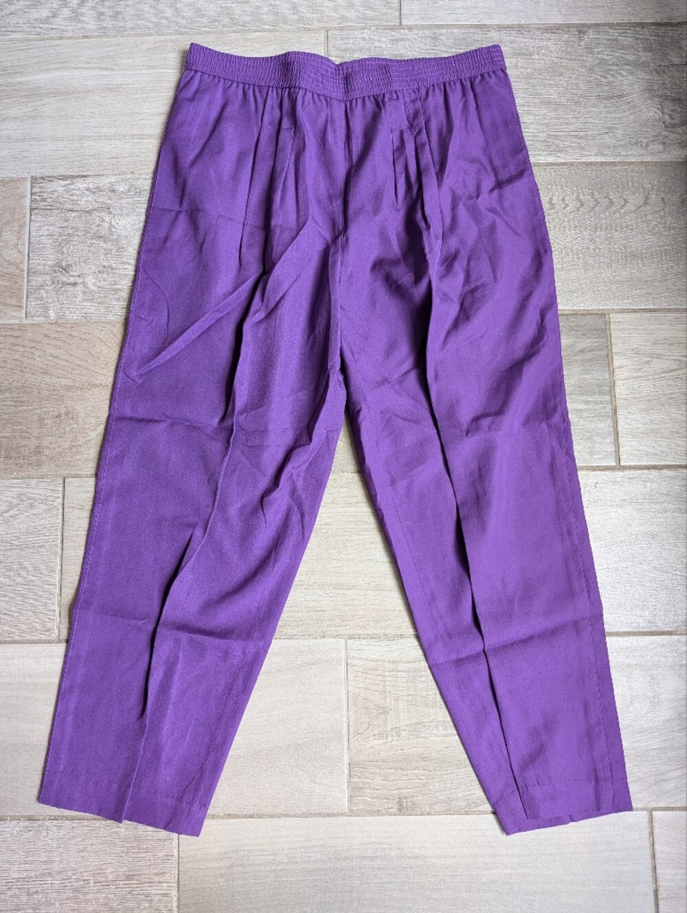 Liz Claiborne Purple Elastic-Waist Trousers - Size Petite Small